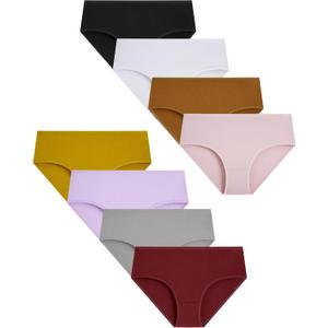 Boboking Teen Girls Underwear Cotton Brief Panties 8 pack (6, Yellow)