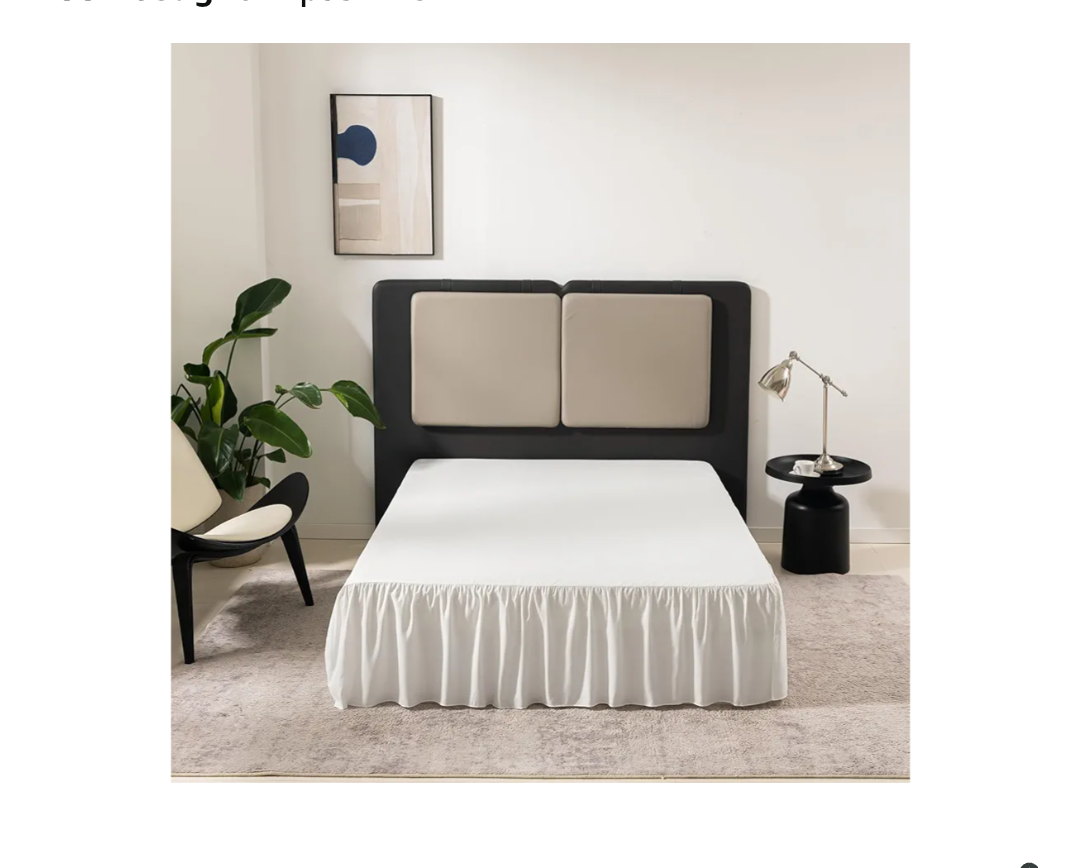 TSUTOMI Bed Skirt Queen Size Ruffled Bed Skirt with Split Corners, Queen Bed Skirt 14 Inch Drop, Queen Size Bed Skirt Ivory for Ruffled Bed Skirt with Split Corners, Bed Skirt Queen Size