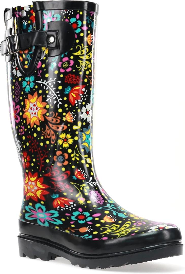 Western Chief Women's Tall Waterproof Rain Boot Outdoor Garden Shoes (8)