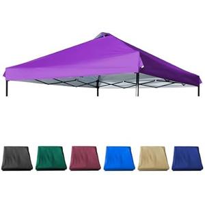 JANCANOPY 10x10 Canopy Replacement Top with Air Vent Silver Coated for Straight Leg Canopy Frame, (Purple)