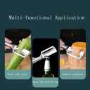 2 x Multi Functional Premium Vegetable Peeler with Wooden Handle and Bottle Opener Stainless Steel Blade Kitchen Tool for Fruit Potato Pumpkin Papaya