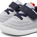 MORENDL Toddler Sneakers Baby Boys & Girls Barefoot Shoes Lightweight Breathable Walking Running Tennis Athletic Sport Shoes (1-grey Navy)