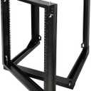 Tecmojo 12U Wall Mount Server Rack, Open Frame Network Rack for 19" Computer/AV/Data/IT/Media Equipment, 18" Depth, 16" Apart Mounting Holes, Swing Gate, Square and Tapped Holes