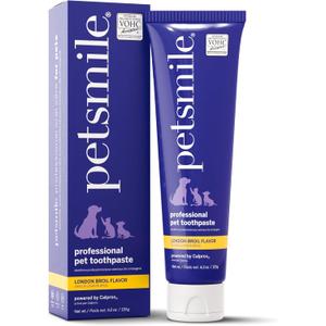 Petsmile Professional Pet Toothpaste for Cats & Dogs - VOHC Accepted Toothpaste - Clinically Proven to Control Plaque & Tartar Calprox Formula (London Broil, 4.2 Oz) (4.2 Ounce (Pack of 1))