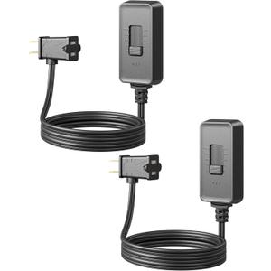 DEWENWILS Plug in Dimmer Switch for Lamp, Table Lamp Dimmer for Dimmable LED/CFL Lights and Incandescent Bulbs, Full Range Slide Control, Dimmer Extension Cord, Black, 2 Pack