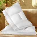 Goose Down Pillow King Size Set of 2, Cervical Support for Neck Pain Relief, 1550+ Fill Power, 600 Thread Count Cotton Shell, for Side, Back, and Stomach Sleepers(White,King(Pack of 2))