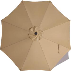 ABCCANOPY 7.5ft Outdoor Umbrella Replacement Top Suit 8 Ribs (Khaki)