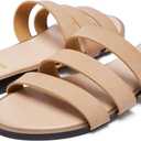 Women's Flat Sandals Dressy Open Toe Round Toe Slide Sandals Comfortable Casual Beach Slip on Slippers for Summer