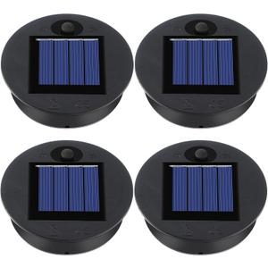 4 Pieces Replacement Solar Light Tops Outdoor Hanging Lantern Solar Light Parts Round Waterproof Decorative for Outdoor Hanging Lanterns, Warm(3.35 Inch in Diameter)