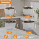 8 Pack Food Storage Containers;Stackable&Durable（0.95+1.5+2.2+3.2+4 * 6qt）