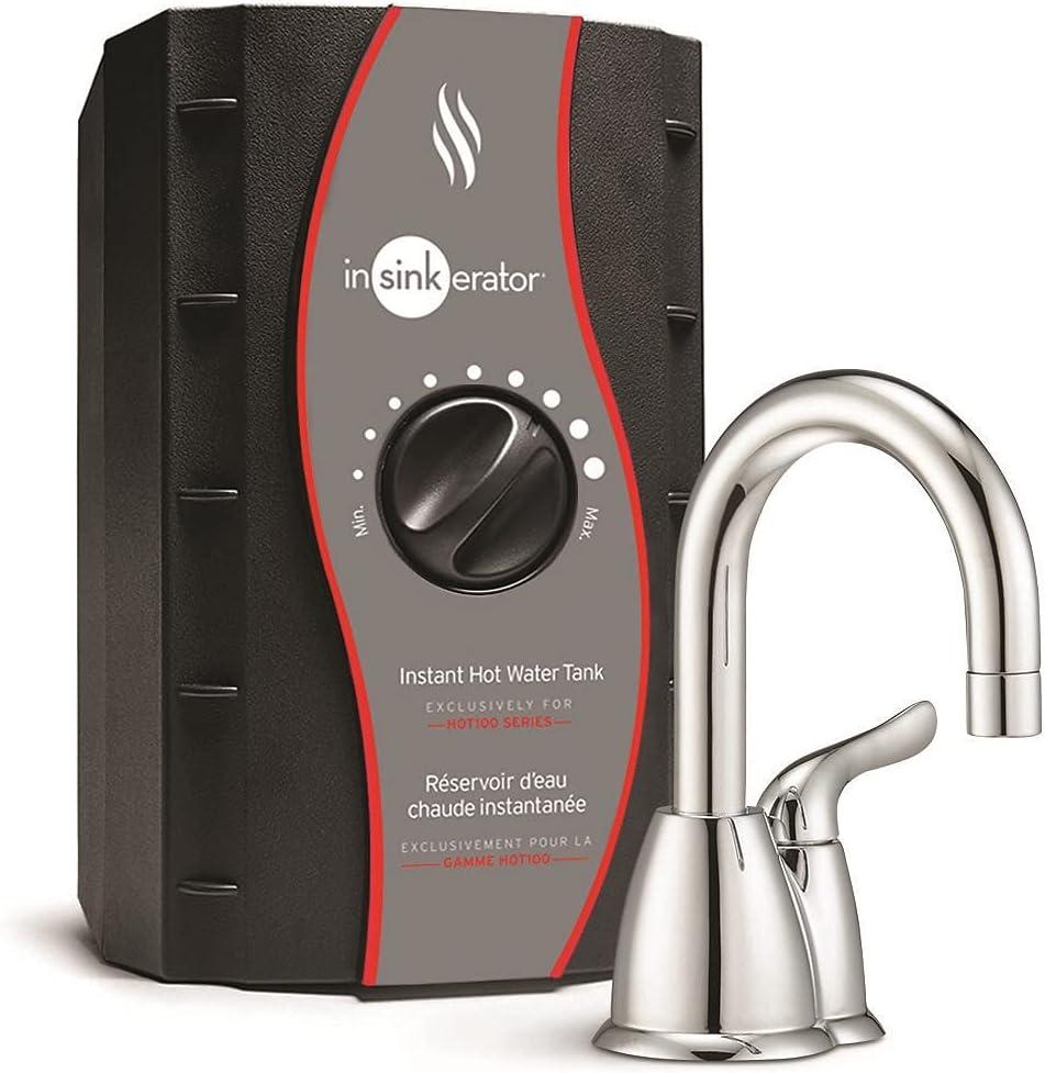 InSinkErator HOT150 Instant Hot Water Dispenser System - Faucet & Tank, Chrome, H-HOT150C-SS