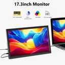 17.3inch Portable Monitor for Laptop FHD 1920x1080P 60HZ with Speaker HDMI USB-C Extent PC Monitor Compatible with Computer Xbox Switch mini PC PS4/5 Mac