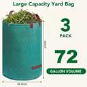 Dntorx 72 Gallons Reusable Yard Waste Bags, 3 Packs Lawn and Leaf Bags With Reinforced Handles, Collapsible Garden bag For Leaves,Grass,Storm Debris,Construction Waste, Standable&Foldable
