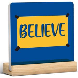 Believe Sign, Motivational Gifts for Football Coach, Gifts for Football Baseball Coach, Believe Acrylic Desk Sign Home Office Decor (4 x 4 Inches)