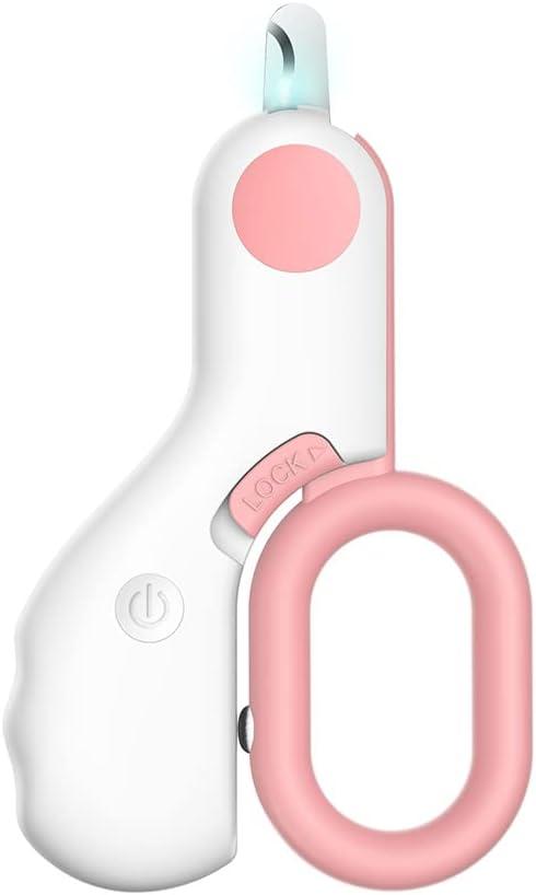 Small Animals Nail Clippers with LED Lights to Avoid Excessive Cutting and Razor Sharp Blades - Professional Claw Trimmer for Tiny Dog Cat Kitten Bunny Rabbit Bird Guinea Pigs Ferret Hamsters (Pink)