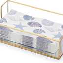 Sumnacon Napkin Holder,Glass Napkin Holder Table,Stylish Guest Towel Holder for Hand Towel Napkin,Rectangle Napkin Basket for Bathroom Toilet Kitchen Dining Table Counter,Gold