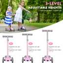 MOUNTALK Kids Scooter for Ages 1-12 Years, 3 Wheels Toddler Scooter for Children Age 1-3/3-5/5-8/8-12 Boys and Girls with Adjustable Heights and LED Wheels