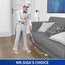 MR.SIGA Flexible Microfiber Long Duster for Gap Cleaning, Stainless Steel Adjustable Handle, Washable Gap Cleaning Duster Gray, 9*1.5*118cm