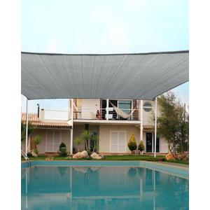 Quictent 24X24FT 185G HDPE Square Sun Shade Sail Canopy 98% UV Block Outdoor Patio Garden with Hardware Kit Grey (Gray)