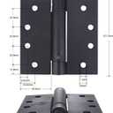 3 Pack - 4"x4" Residential Black Finish Reversible Self Closing Door Hinges - Squared Corners Auto Close Spring Hinge, Black Door Hinges
