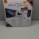 iLive Cinema Pop-Up Film Kit, 720p Projector with 120 Inch Screen, Bluetooth 5.0 Speaker, HDMI/USB/3.5mm, Black, Portable Theater, 21.5 x 17 x 19 cm