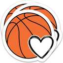 2 x (3Pcs) Basketball Stickers Basketball Heart Vinyl Decals Waterproof Sport Sticker for Team Players Coach Teens Girls Fan, Water Bottle, Scrapbook, Poster Board, Laptop, Tumbler, Cup, 3" x 2.9"