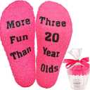Funny 60th Birthday Gifts Socks for Women, Wife, Grandma or Mother,Novelty Fuzzy Cupcake Socks for Women's 60 Years Old Birthday