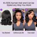 UVVUVV Wear and Go Glueless Wigs Pre Plucked Pre Cut 4x4 Body Wave Bob Wig Human Hair wigs for black women Short Bob Wig Human Hair 180 dentisty natrual color 14inch
