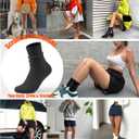 2 x Women's Neon Scrunch Crew Socks 80s 90s Retro 3-Pack Cotton Stacked Boot Calf Cozy Ribbed Slouchy Socks Size 5-10 (Black)