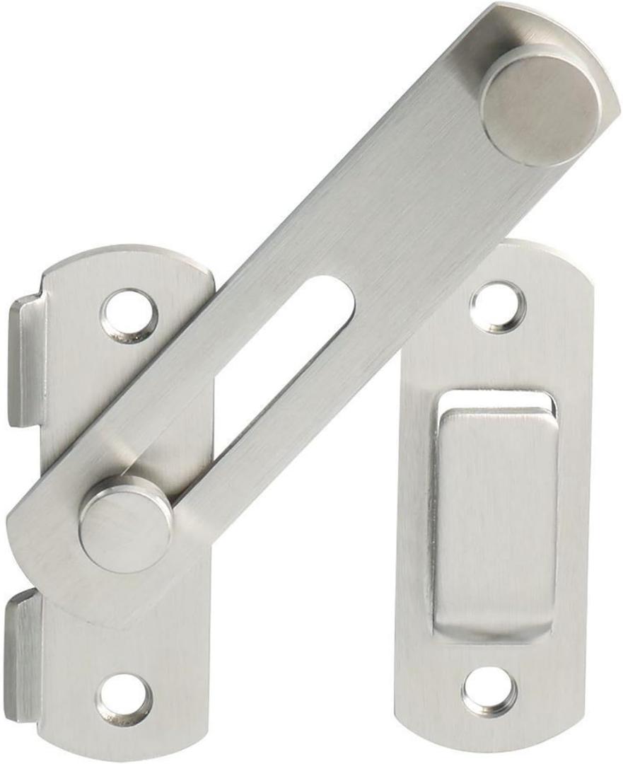 Alise 4 inch Heavy Duty Flip Latch Gate Latches, Safety Door Lock for Barn Wood Fence Sliding French Doors,SUS304 Stainless Steel Gate Hardware. MS9500-LS Brushed Nickel