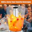 2 Gallons Beverage Dispenser With Stand, Drink Dispensers for Parties, Stainless Steel Juice Dispensers with Ice Tube and Spigot, Punch Dispenser For Parties
