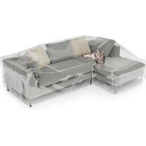 Clear l Shape Couch Cover 106" x 59" x 42" Thick Heavy Duty Waterproof Shield Vinyl Sofa Covers for Sectional Couch Sofa for Pets Prevent Scratch by Dogs Cats, Right