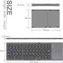 Foldable Bluetooth Keyboard,Wireless Portable Keyboard with touchpad,Rechargeable Pocket-Size Folding Travel Keyboard for iOS,Android,Windows Devices-Space Gray
