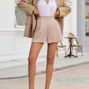 Cicy Bell Women Summer Wide Leg Shorts Dressy Casual High Waisted Bermuda Lightweight Linen Shorts (XX-Large, Khkai)