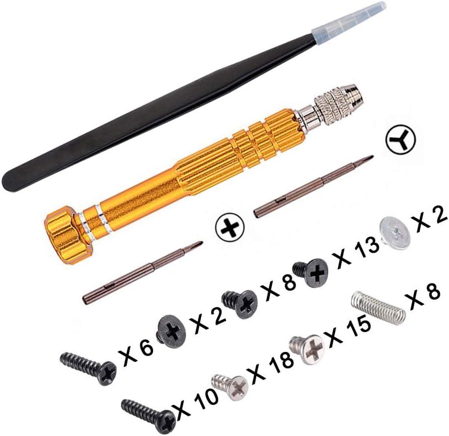 eXtremeRate Cross Opening Screwdrivers Kit, Assemble Disassemble Tools Set with Springs and Tweezers Screws for Nintendo Switch Console Joy Con