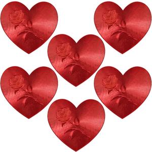 Valentine Placemats Set of 6, Red Heart Shaped Place Mats, 15 x 15 Inch Valentines Day Table Mats with Rose for Valentine's Day Anniversary Wedding Party Supplies Kitchen Dining Table Decor