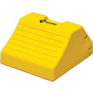 Checkers Heavy Duty Wheel Chocks for 65"-105" Tires, One Large Tire Chock for Haul Trucks, Loaders, and Cranes, 275 Ton Capacity, Lightweight HDPE, Made in The USA, Yellow, MC3010