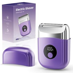 Cordless Electric Razors for Women, Travel Electric Shaver with LED Display, IPX7 Waterproof Wet Dry, Rechargeable Body Trimmer Shaver for Pubic, Face,Bikini,arms, Legs