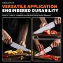 8 Inch Razor Sharp Chef Knife, High Carbon German Steel Blade with Comfortable Grip, Ideal for Meal Prep with Gift Box and 3.5 Inch Paring Knife, BBQ Knife (RUPA)