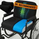 Wheelchair Cushion for Pressure Relief - (4-Piece Set) 18x16 Anti-Slip Wheelchair Seat Cushions, Lumbar Pillow and Wheelchair Armrest Pads for Adults, Seniors, Wheelchair Accessories