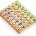 SpaceAid Bamboo K Cup Drawer Organizer Insert, Kitchen K Cups Coffee Pod Holder Tray Organizers for Kcup Coffee Station Drawer Storage Organization (35 Slots)