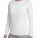 Women's Sun Protection Shirts UV SPF UPF 50+ Long Sleeve Rash Guard Fishing Running Quick Dry Lightweight White