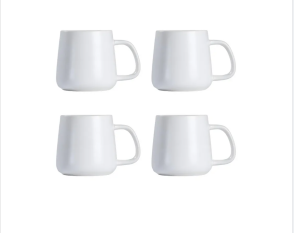 Premium Ceramic Coffee Mug Set, 350-450ml Capacity, Modern Minimalist Style, for Office and Home Use (4, light pink)