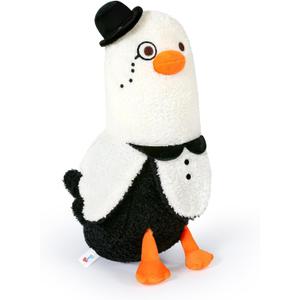 PEACH CAT Banana Duck Plush Pillow Wear Bowler Hat Monocle Stuffed Animals Cute Plushies Toy Gifts for Kids White and Black 12"