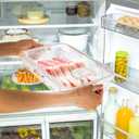 Okllen 2 Pack Bacon Container for Refrigerator, Plastic Cheese & Deli Meat Container with Air-sealed Tight Lids for Fridge, Bacon Keeper with Food Serving Tongs Cold Cuts Food Storage Organizer