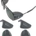 4 Pairs Safety Glasses Side Shields, Slip on Side Shields,Fits Medium to Large Eyeglasses Frames(Black,Large)