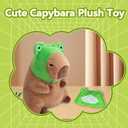 Cute Capybara Plush Soft Capybara Stuffed Animal with Frog Hat Kawaii Capybara Plush Toys Stuffed Capybara Doll Pillow Birthday Gifts Kids Girls Boys 12 inch