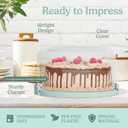 Cake Carrier with lid and Handle - Multipurpose Cake Stand with Lid for 10 Cake, Pie, Cupcakes - Cake Holder & Lid, Plastic Cake Container, Round Cake Cover for Transport & Storage (Seafoam Green)