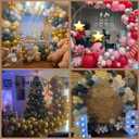 8FT Gold Round Backdrop Stand Large Circle Metal Floral Balloon Frame Wedding Arch Stand for Wedding, Birthday Party, Baby Shower, Graduation, Anniversary, Candy Tables Celebration