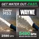 WAYNE CDU980E 3/4 HP Submersible Sump Pump Cast Iron & Stainless Steel, Vertical Float Switch, 5,490 GPH 